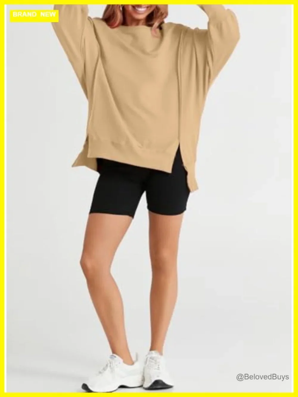 Oversized Reverse Seam Crewneck Long Sleeve Sweatshirt